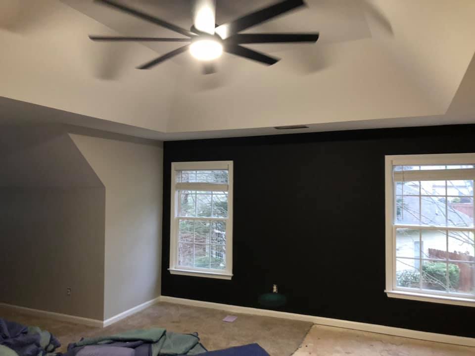 painting with accent wall