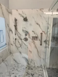 After final walkthrough Canton GA bathroom renovation - completed project 100% satisfaction guarantee