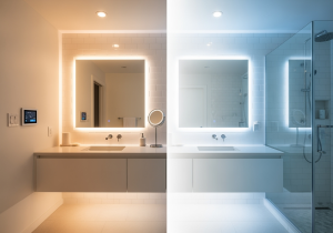 Smart LED lighting system bathroom kitchen remodel Canton GA - voice control mood lighting i-Renovate